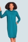 Preview: Raglankleid mit Faltenwurf und Rollkragen