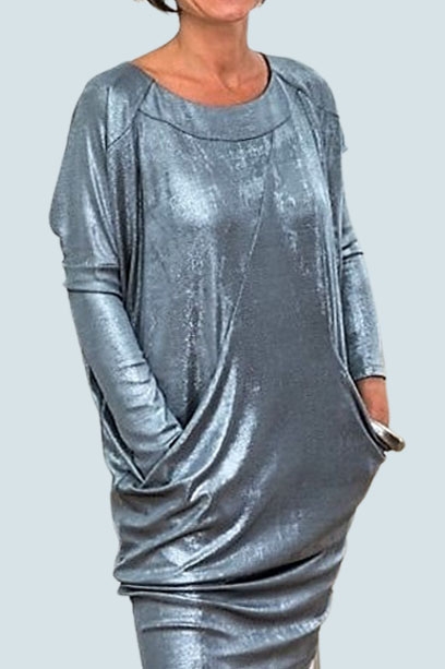 Kleid mit Rundhalsblende